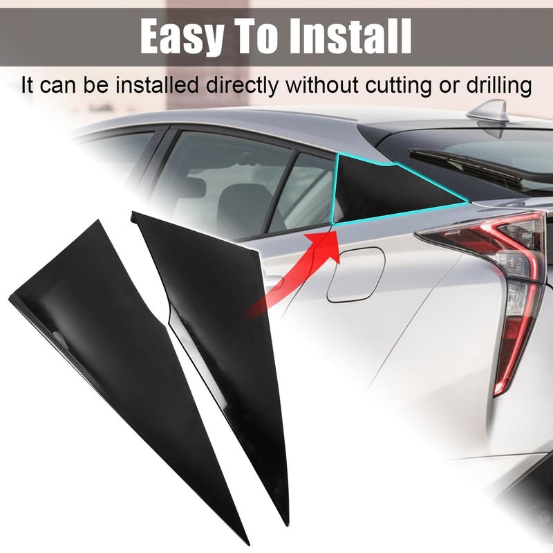 DSISIMO Rear Quarter Molding Cover Side Window Louver Compatible with for Toyota Prius Prime AWD-e 2016-2022 Triangular Cover Plate Replacement for 62505-47012 62505-47011 62506-47011 62506-47012 - Image 5